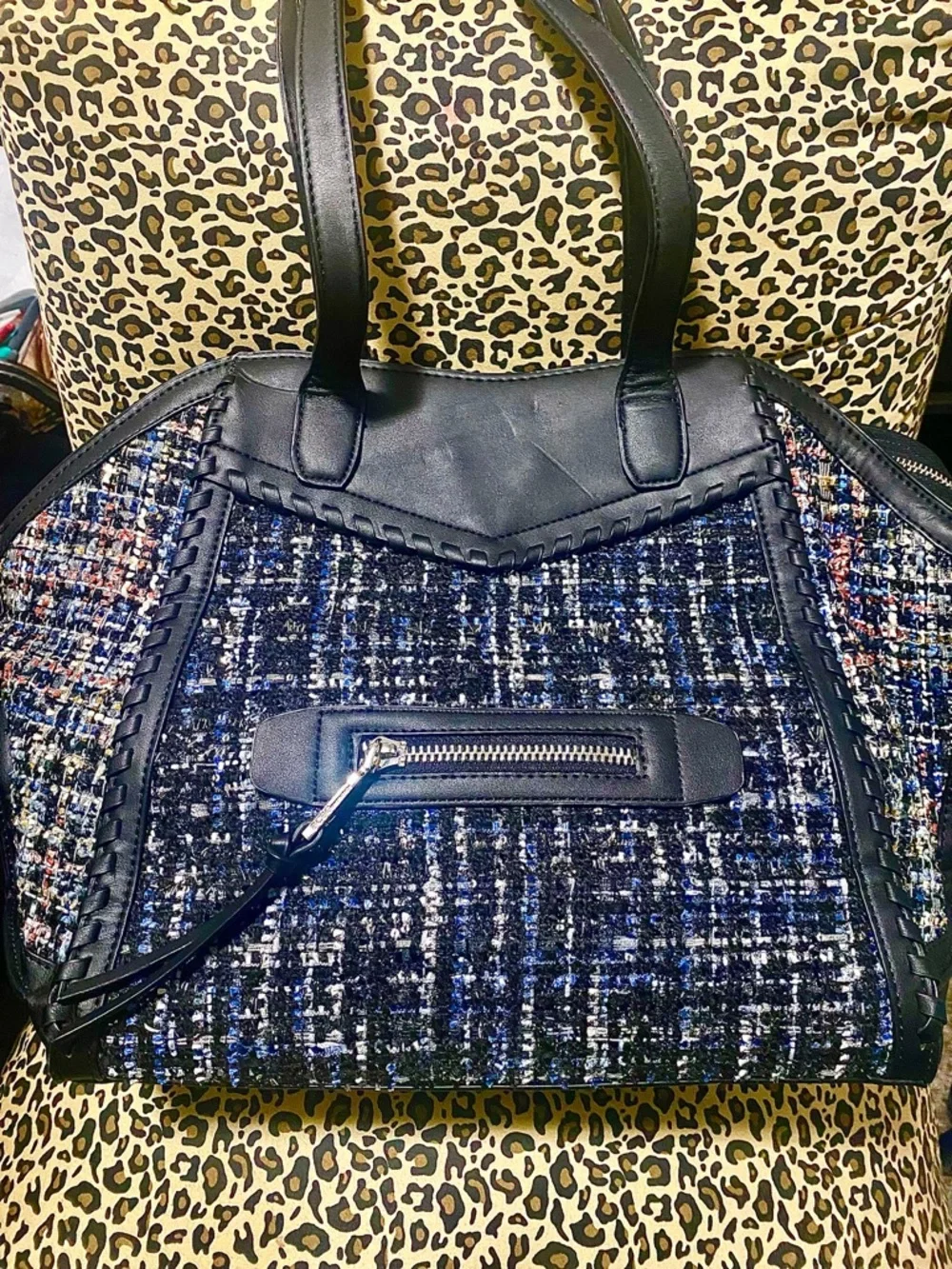 BCBGeneration Aubry top-zip Tweed Tote/Purse
